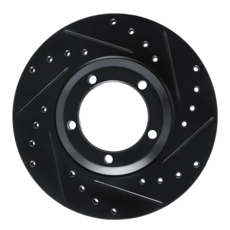 R1 Concepts 633-92051R, R1 03-05 Dodge H100 (Mexico) Front Right Drilled & Slotted Black Brake Rotor
