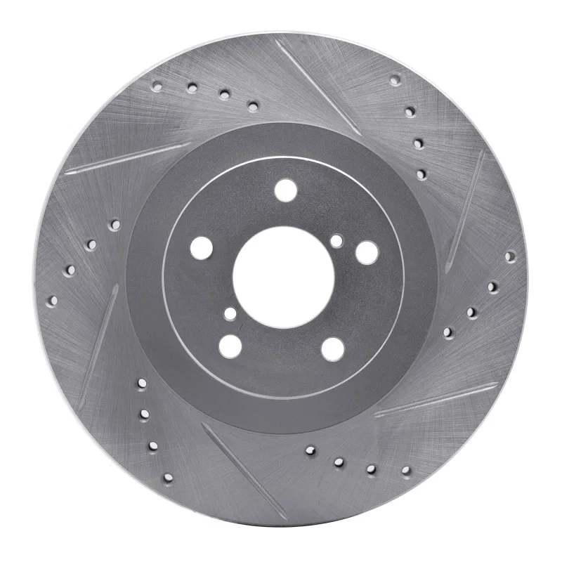R1 Concepts 631-13033R, R1 01-08 Saab 9-2X Front Right Drilled & Slotted Silver Brake Rotor