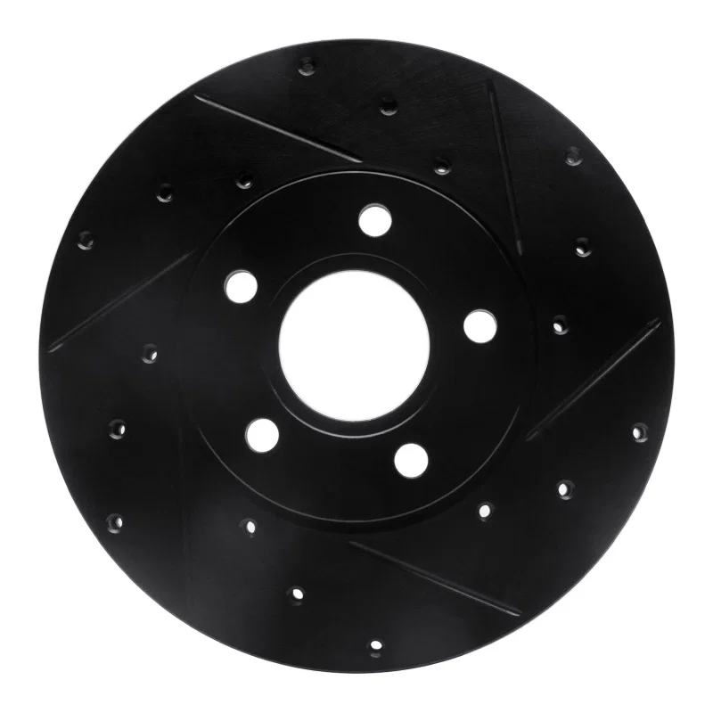 R1 Concepts 633-54067R, R1 12-18 Ford C-MAX Front Right Drilled & Slotted Black Brake Rotor