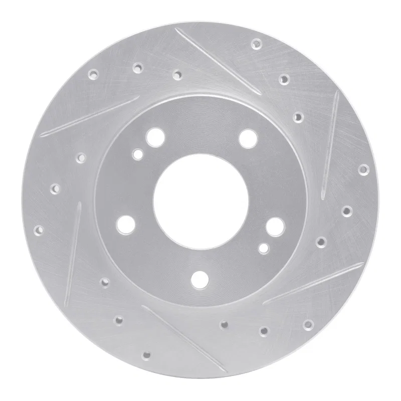 R1 Concepts 631-41001R, R1 98-98 Eagle TALON Front Right Drilled & Slotted Silver Brake Rotor