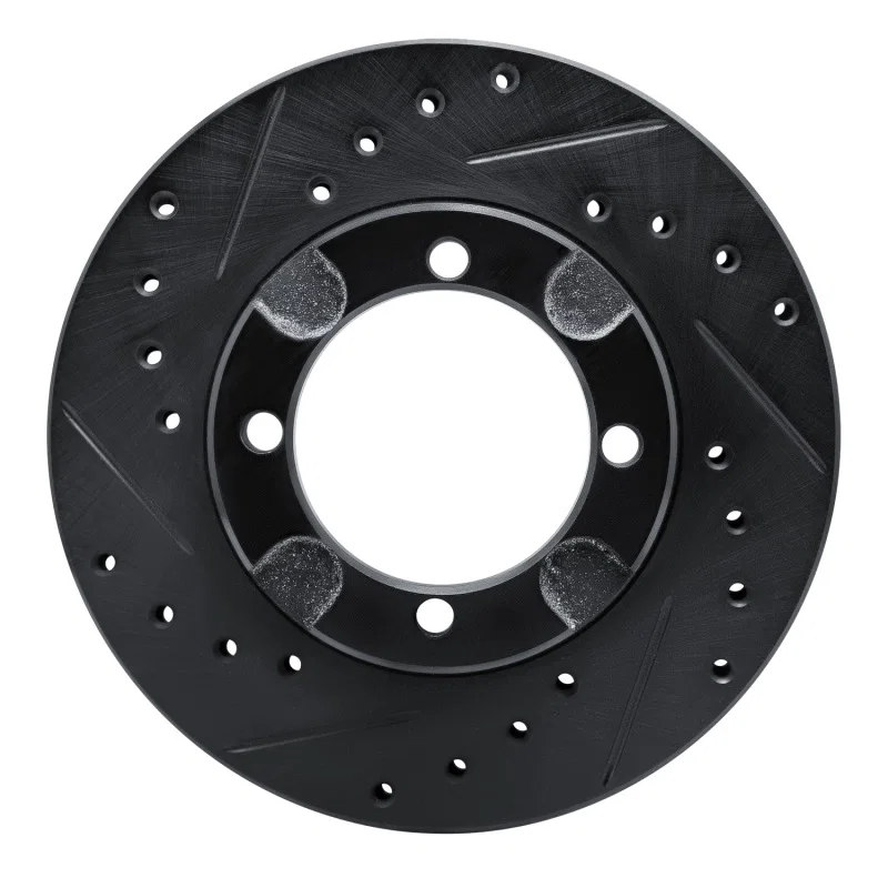 R1 Concepts 633-72013L, R1 91-92 Dodge COLT Front Left Drilled & Slotted Black Brake Rotor