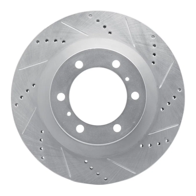 R1 Concepts 631-76142R, R1 10-24 Lexus GX460 Front Right Drilled & Slotted Silver Brake Rotor