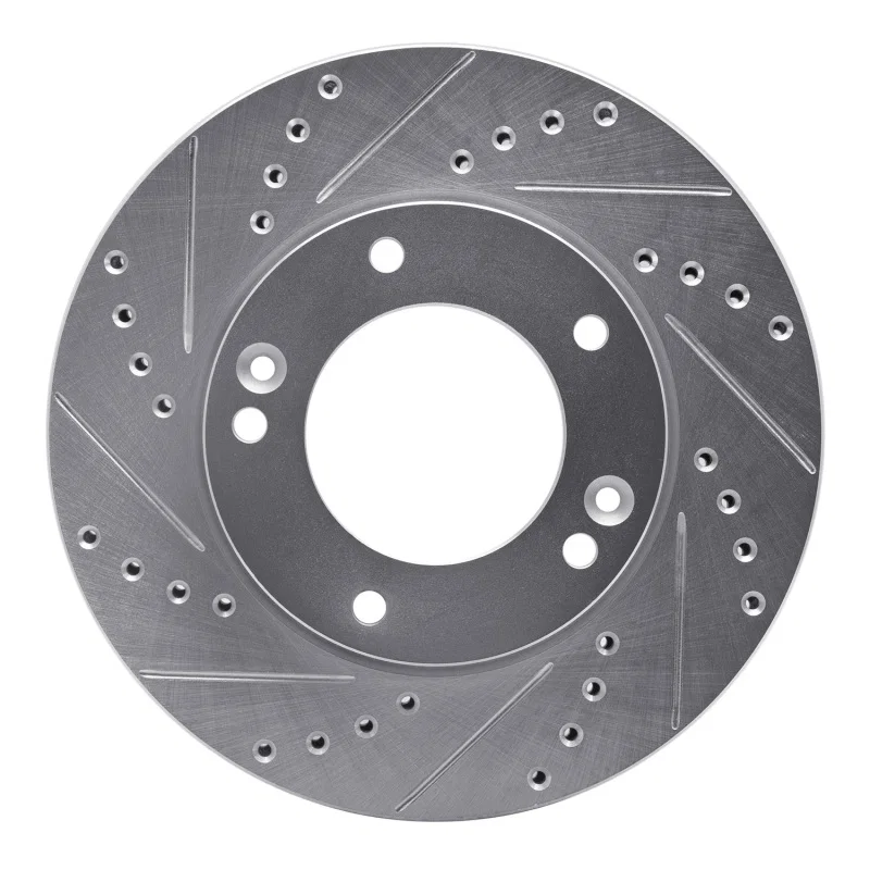 R1 Concepts 631-21025L, R1 07-09 Kia SORENTO Front Left Drilled & Slotted Silver Brake Rotor