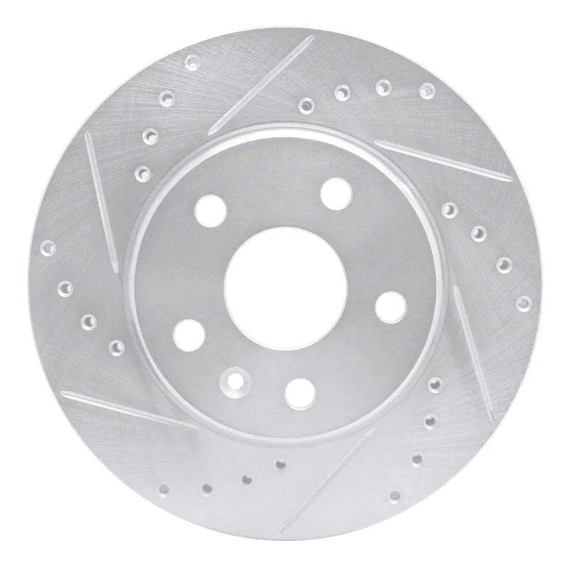 R1 Concepts 631-45014L, R1 11-16 Buick LaCrosse Front Left Drilled & Slotted Silver Brake Rotor