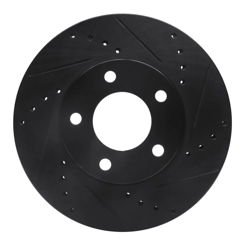 R1 Concepts 633-54177R, R1 01-07 Ford Escape Front Right Drilled & Slotted Black Brake Rotor