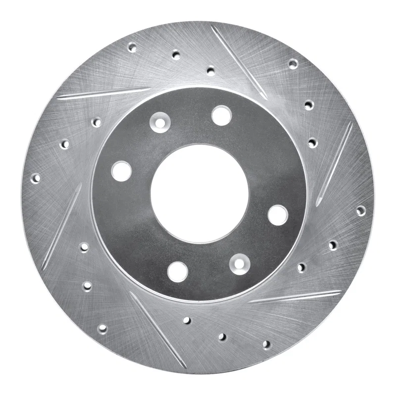 R1 Concepts 631-72022R, R1 88-07 Dodge Colt Front Right Drilled & Slotted Silver Brake Rotor