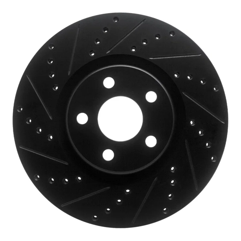 R1 Concepts 633-54264L, R1 17-20 Lincoln MKZ Front Left Drilled & Slotted Black Brake Rotor