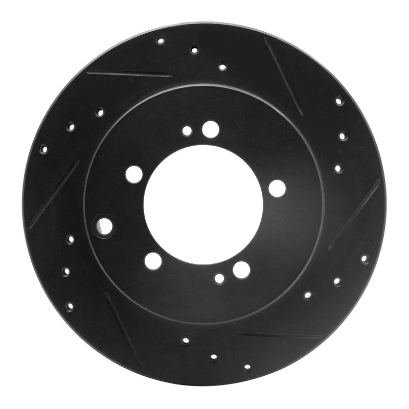 R1 Concepts 633-72017R, R1 91-93 Dodge STEALTH Rear Right Drilled & Slotted Black Brake Rotor