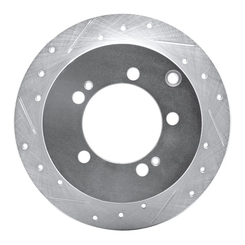 R1 Concepts 631-72028L, R1 94-07 Chrysler SEBRING Rear Left Drilled & Slotted Silver Brake Rotor
