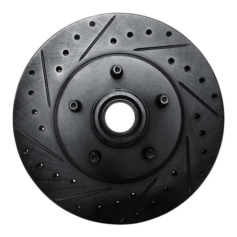 R1 Concepts 633-54141L, R1 95-11 Ford Explorer Front Left Drilled & Slotted Black Brake Rotor