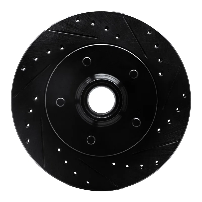 R1 Concepts 633-48009R, R1 88-91 Chevrolet C1500 Front Right Drilled & Slotted Black Brake Rotor