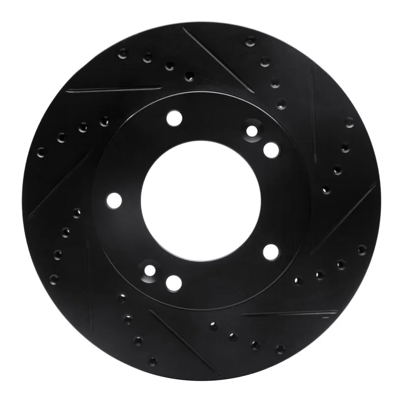 R1 Concepts 633-21020R, R1 03-06 Kia Sorento Front Right Drilled & Slotted Black Brake Rotor