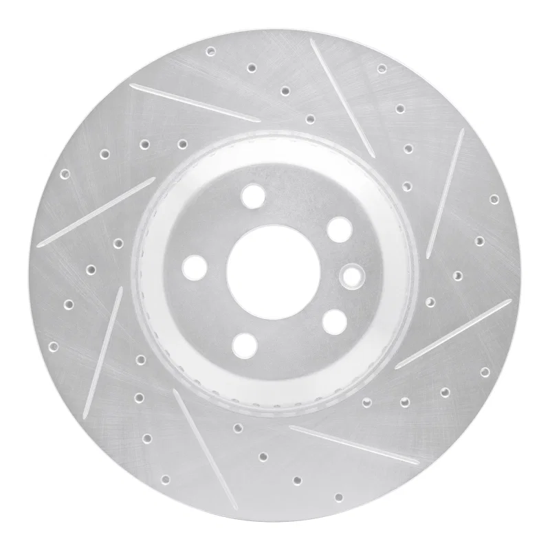 R1 Concepts 631-11033R, R1 20-25 Jaguar E-Pace Front Right Drilled & Slotted Silver Brake Rotor