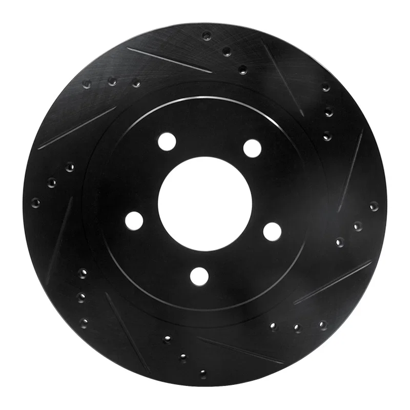 R1 Concepts 633-40018R, R1 98-04 Chrysler CONCORDE Front Right Drilled & Slotted Black Brake Rotor