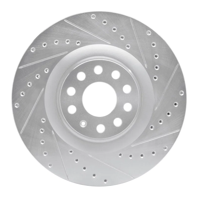 R1 Concepts 631-74029R, R1 06-13 Audi S3 (Mexico) Front Right Drilled & Slotted Silver Brake Rotor