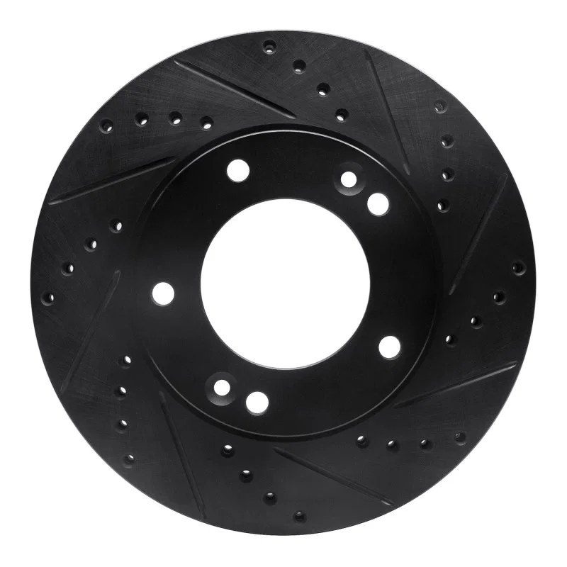 R1 Concepts 633-21025R, R1 2007-2009 Kia Sorento Front Right Drilled & Slotted Black Brake Rotor