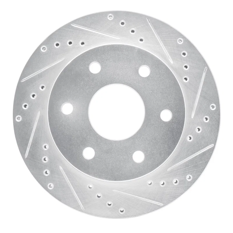 R1 Concepts 631-54283R, R1 20-25 Ford Transit-250 Front Right Drilled & Slotted Silver Brake Rotor