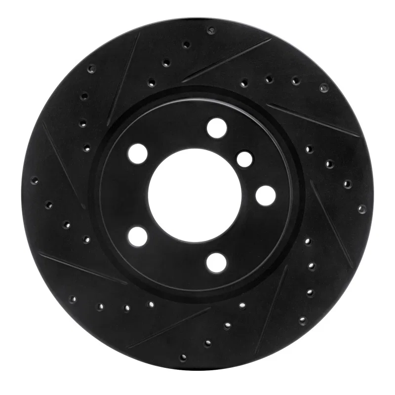 R1 Concepts 633-32011L, R1 11-16 Mini Cooper Paceman Front Left Drilled & Slotted Black Brake Rotor