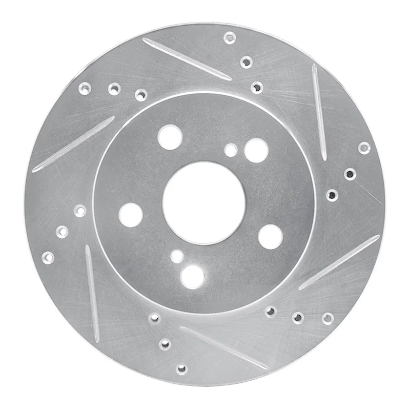 R1 Concepts 631-76151R, R1 16-22 Toyota Prius Front Right Drilled & Slotted Silver Brake Rotor