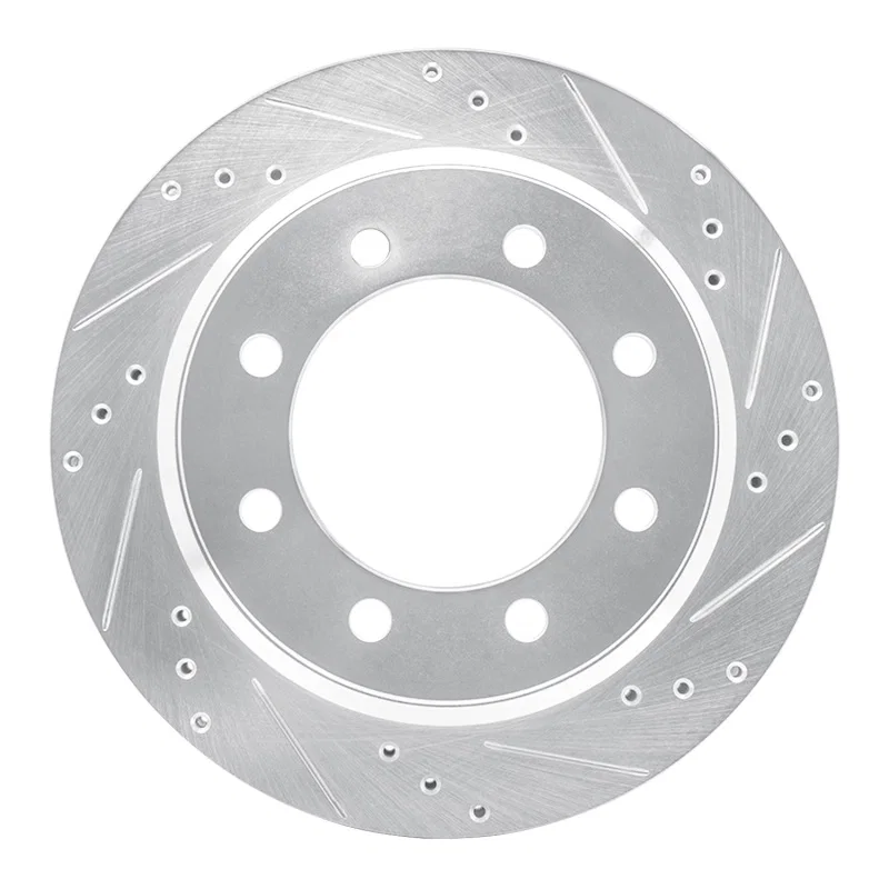 R1 Concepts 631-54208R, R1 08-25 Ford E-350 Super Duty Rear Right Drilled & Slotted Silver Brake Rotor