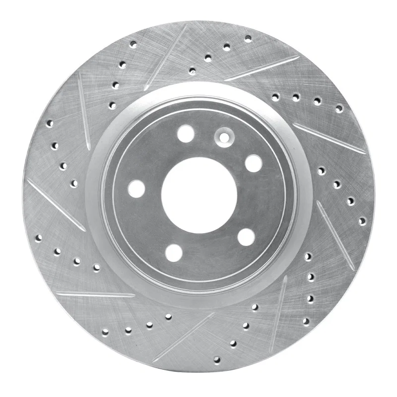 R1 Concepts 631-54094L, R1 11-19 Ford Explorer Front Left Drilled & Slotted Silver Brake Rotor