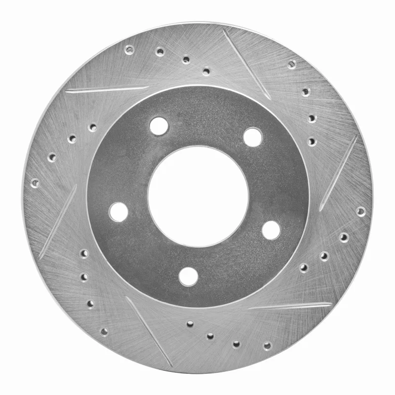 R1 Concepts 631-56007D, R1 75-79 Ford Thunderbird Left Rear Drilled & Slotted Silver Brake Rotor
