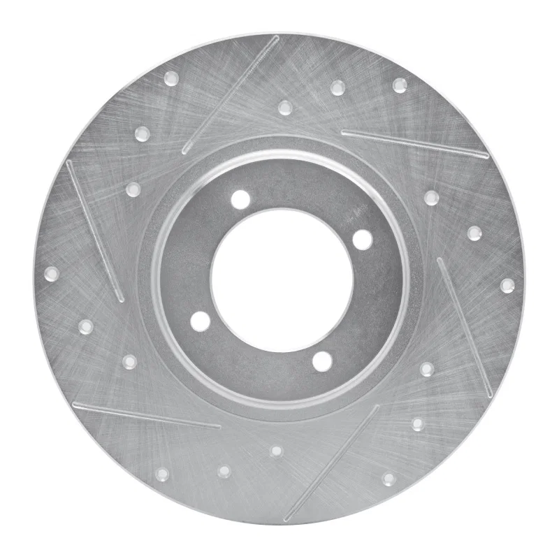 R1 Concepts 631-64002L, R1 62-80 MG MGB Front Left Drilled & Slotted Silver Brake Rotor