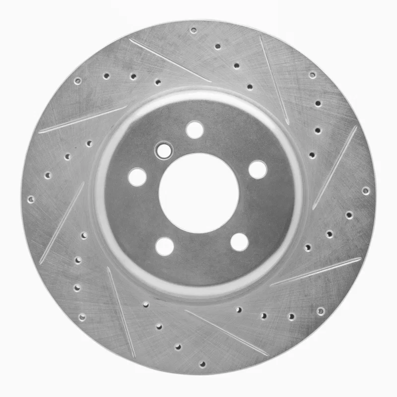 R1 Concepts 631-31097R, R1 11-19 BMW 640I Gran Coupe Front Right Drilled & Slotted Silver Brake Rotor