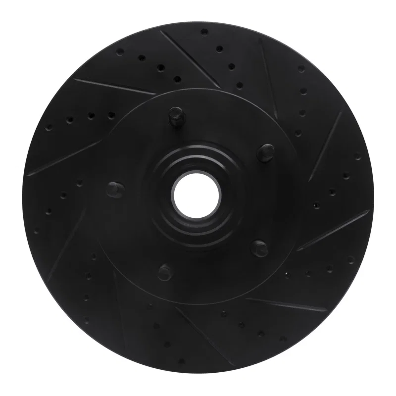 R1 Concepts 633-54191R, R1 04-06 Ford E-150 Front Right Drilled & Slotted Black Brake Rotor
