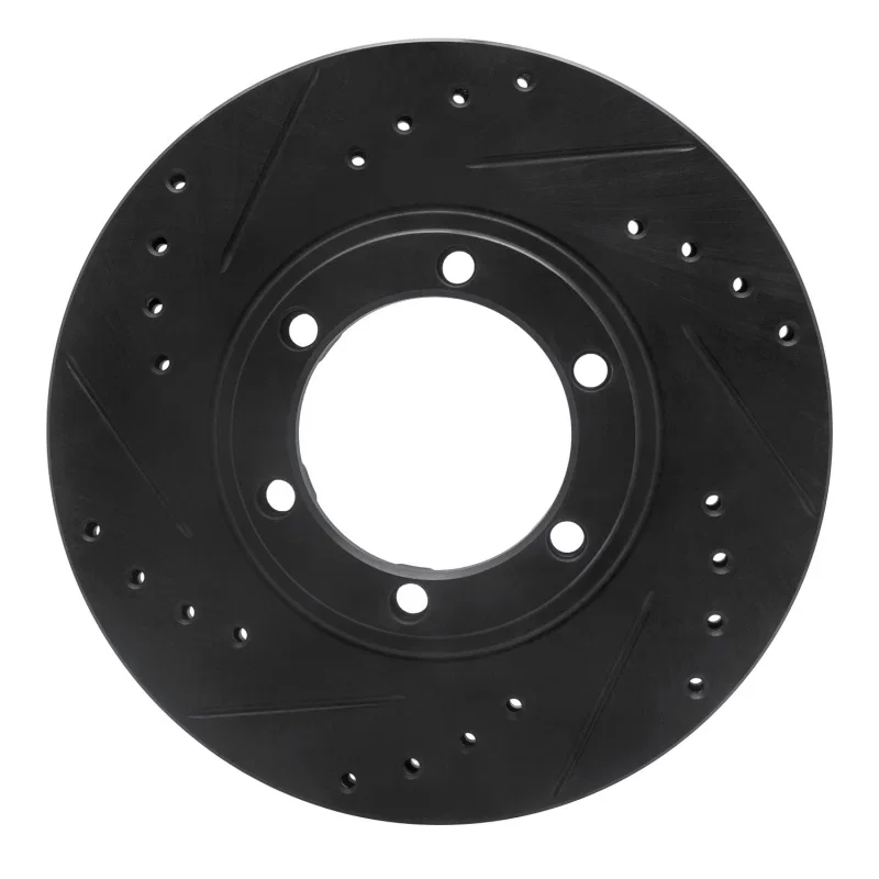 R1 Concepts 633-37007L, R1 86-06 Chevrolet Luv Pickup (Mexico) Front Left Drilled & Slotted Black Brake Rotor