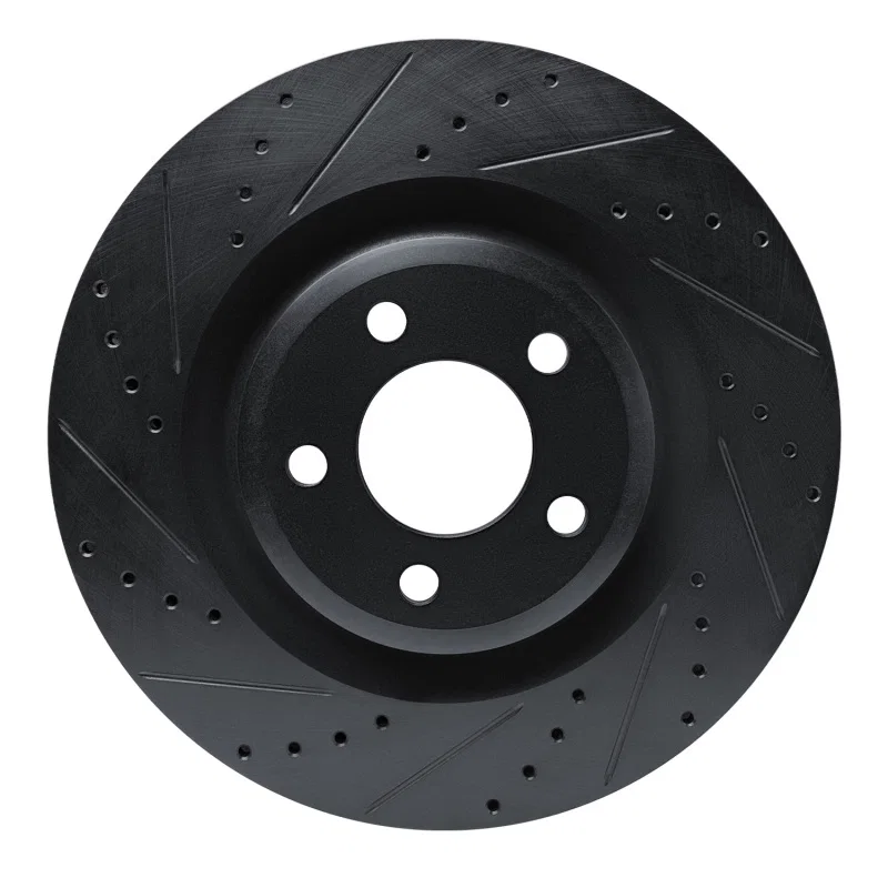 R1 Concepts 633-54279L, R1 20-25 Ford Explorer Front Left Drilled & Slotted Black Brake Rotor
