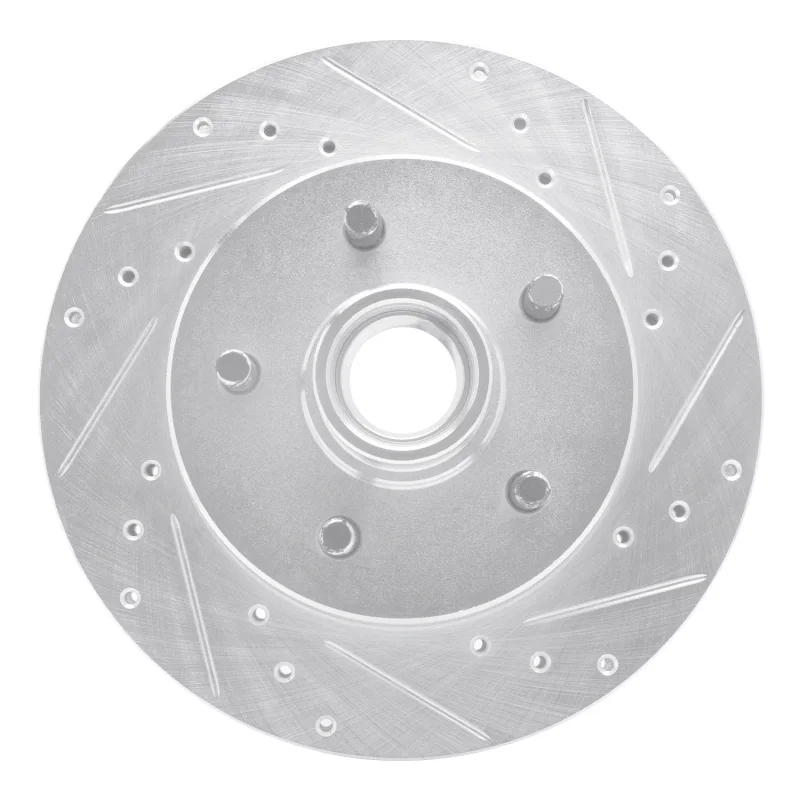 R1 Concepts 631-48010R, R1 1988-1994 Chevrolet C1500 Front Right Drilled & Slotted Silver Brake Rotor
