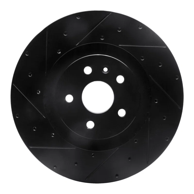 R1 Concepts 633-46029L, R1 09-15 Cadillac CTS Front Left Drilled & Slotted Black Brake Rotor