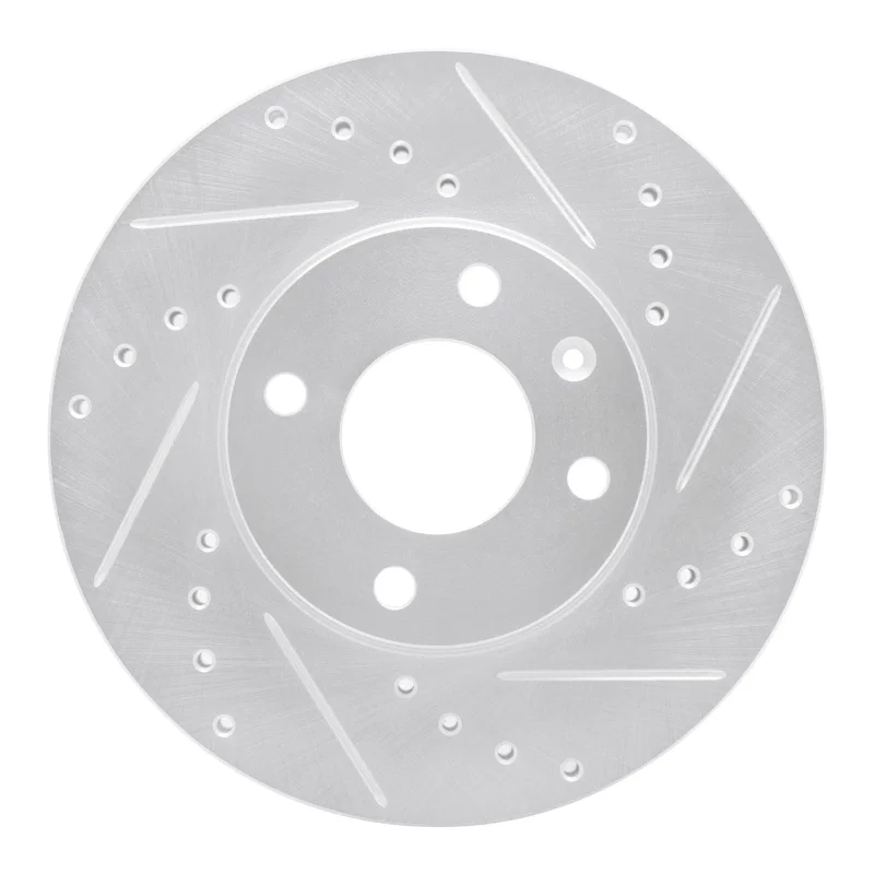R1 Concepts 631-47076R, R1 16-22 Chevrolet SPARK (USA/Canada) Front Right Drilled & Slotted Silver Brake Rotor