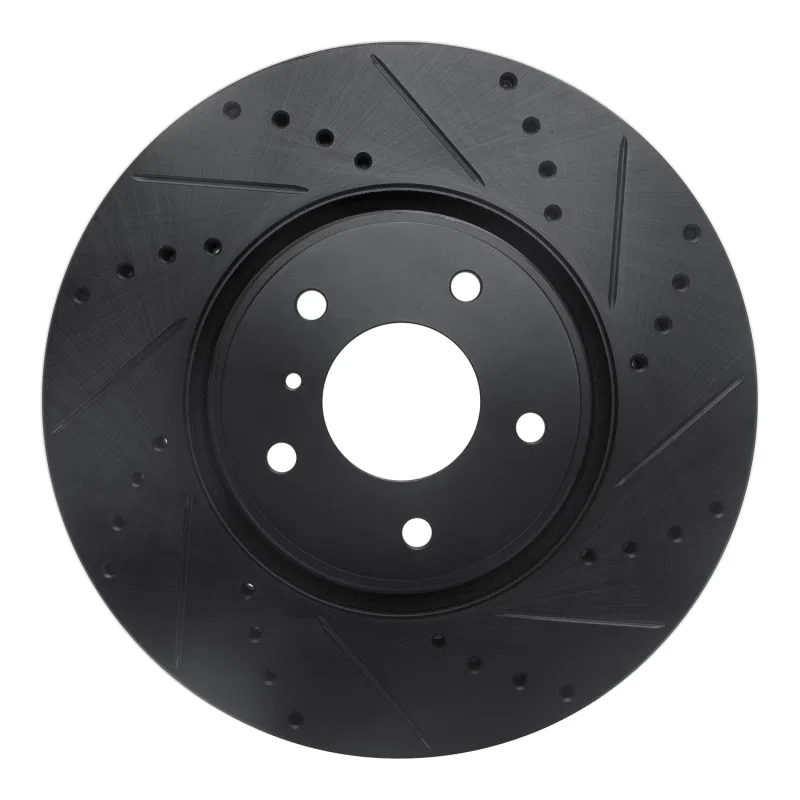 R1 Concepts 633-68014R, R1 05-14 Infiniti FX45 Front Right Drilled & Slotted Black Brake Rotor