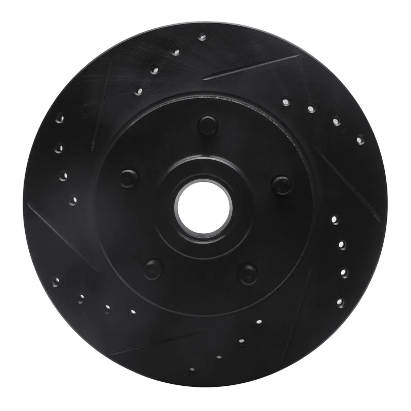 R1 Concepts 633-39000L, R1 73-89 Chrysler Imperial Front Left Drilled & Slotted Black Brake Rotor