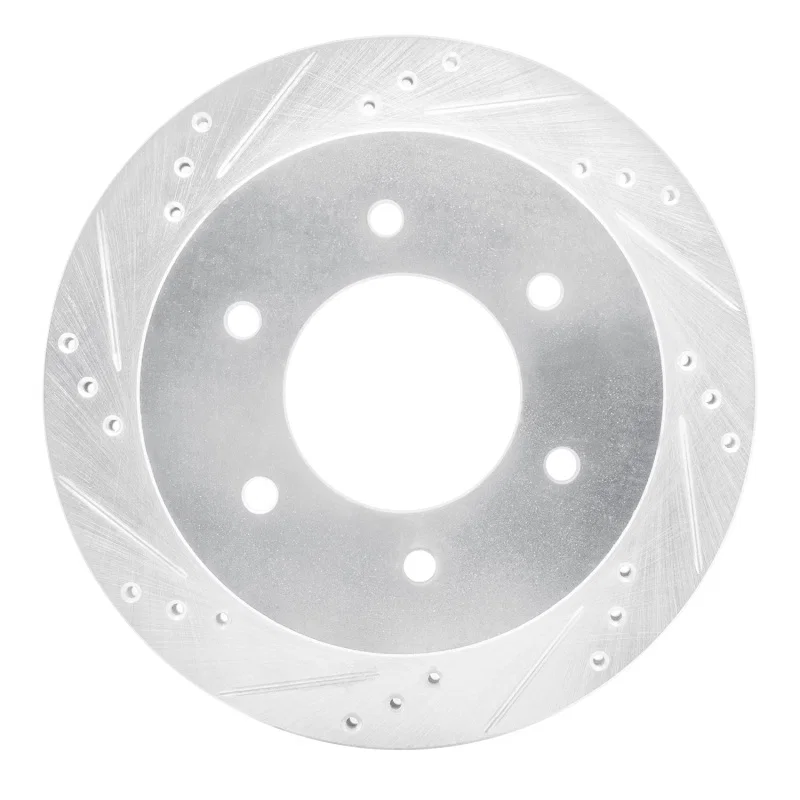 R1 Concepts 631-92006L, R1 15-17 Mitsubishi Montero Limited (Mexico) Rear Left Drilled & Slotted Silver Brake Rotor