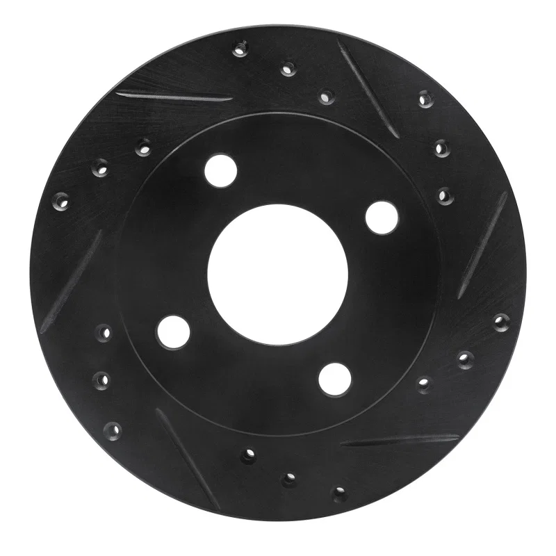 R1 Concepts 633-54007R, R1 81-94 Ford TEMPO Front Right Drilled & Slotted Black Brake Rotor
