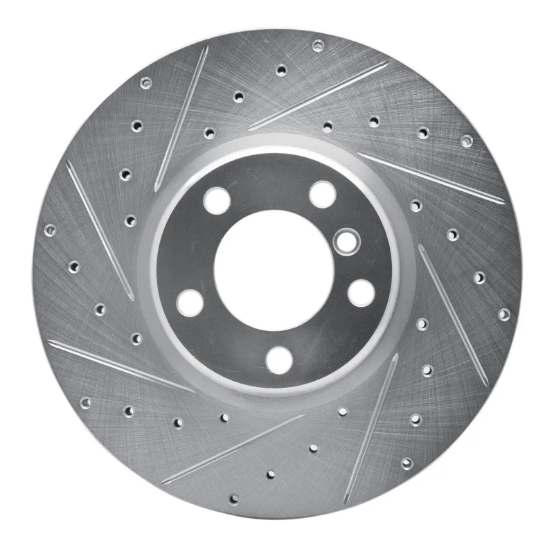 R1 Concepts 631-31108L, R1 12-21 BMW 228I Front Left Drilled & Slotted Silver Brake Rotor