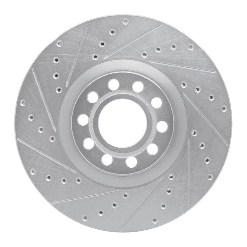 R1 Concepts 631-73023L, R1 99-04 Audi A6 Quattro Front Left Drilled & Slotted Silver Brake Rotor