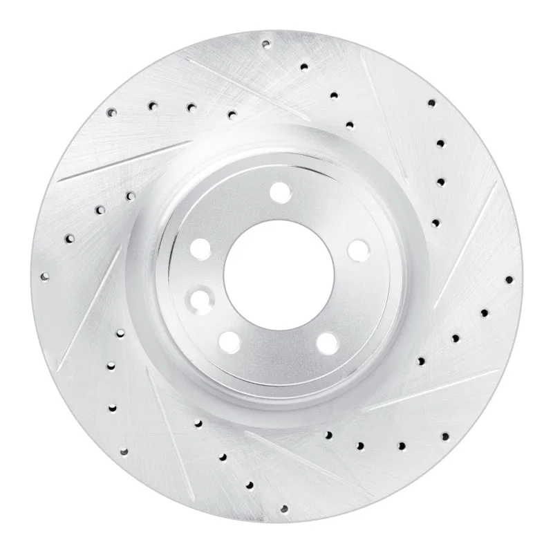 R1 Concepts 631-11032R, R1 18-24 Land Rover Discovery Front Right Drilled & Slotted Silver Brake Rotor