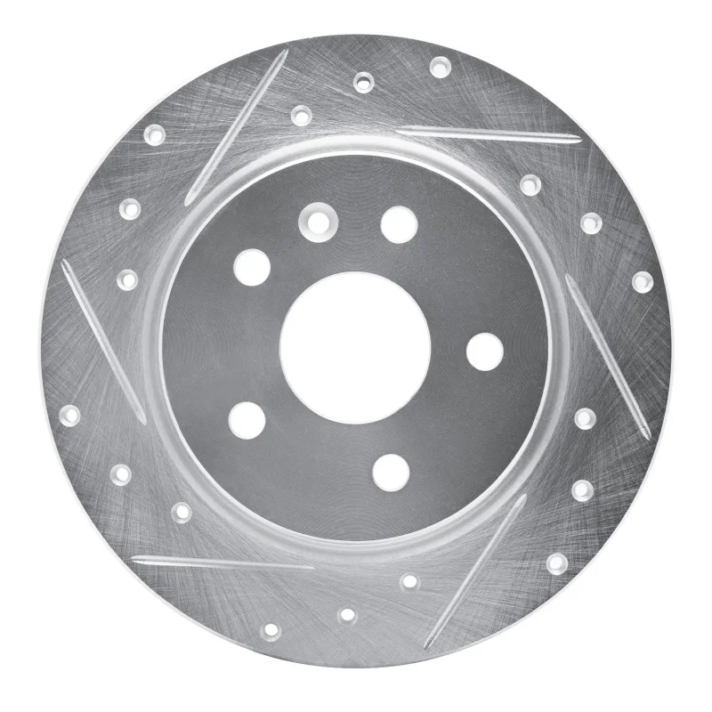 R1 Concepts 631-45018L, R1 11-22 Buick Encore Rear Left Drilled & Slotted Silver Brake Rotor