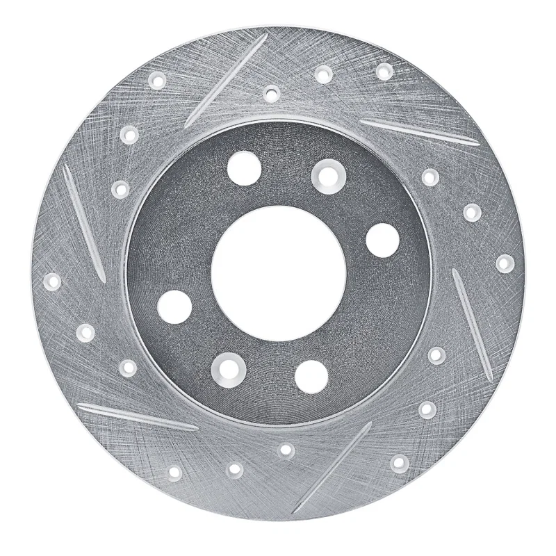 R1 Concepts 631-23003L, R1 81-87 Renault ALLIANCE Front Left Drilled & Slotted Silver Brake Rotor