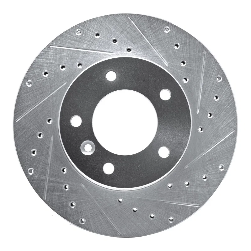 R1 Concepts 631-20003R, R1 86-89 Jaguar VanDEN PLAS Front Right Drilled & Slotted Silver Brake Rotor