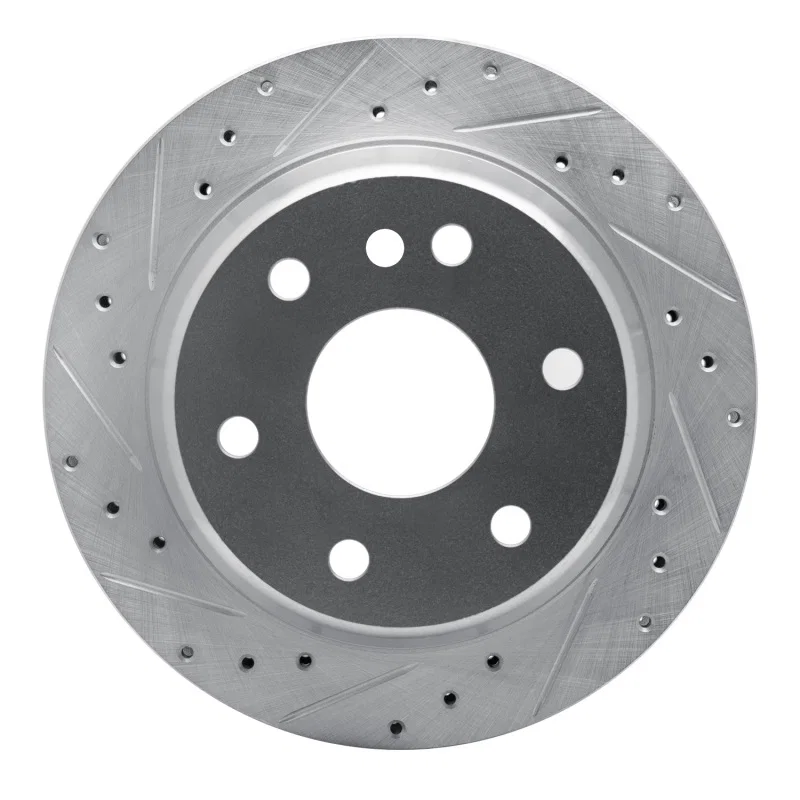 R1 Concepts 631-48041L, R1 00-14 Cadillac Escalade Rear Left Drilled & Slotted Silver Brake Rotor