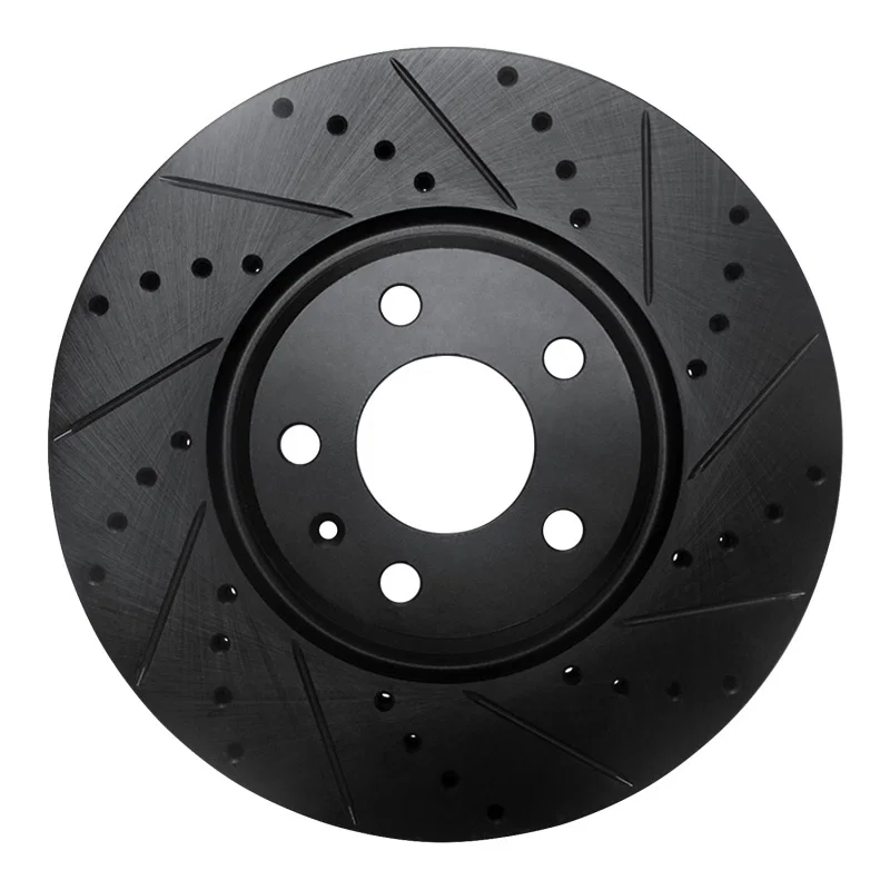 R1 Concepts 633-73065R, R1 2011-2017 Audi A4 (USA/Canada) Front Right Drilled & Slotted Black Brake Rotor