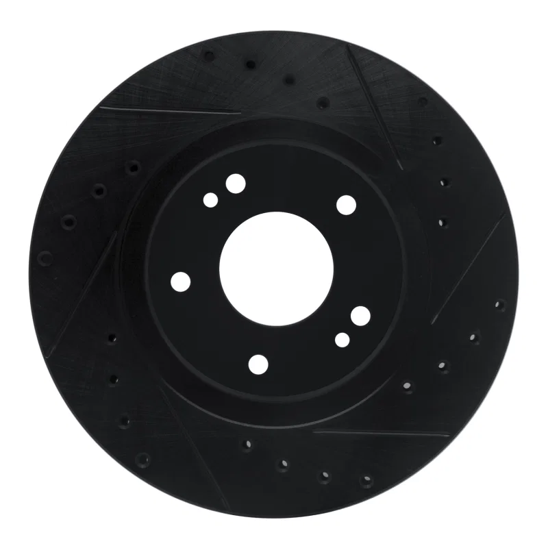 R1 Concepts 633-72014R, R1 91-93 Dodge STEALTH Front Right Drilled & Slotted Black Brake Rotor