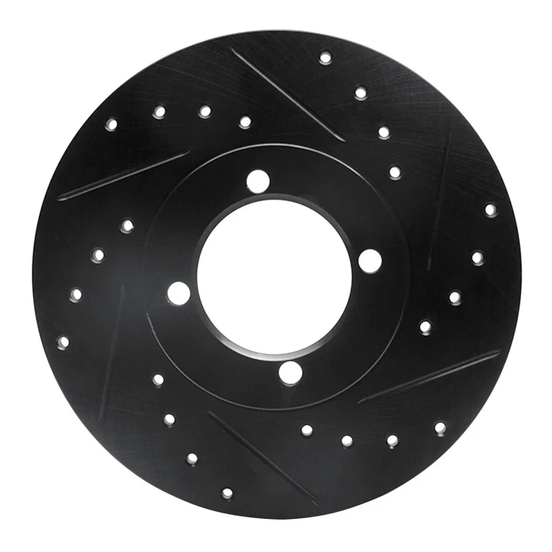 R1 Concepts 633-22001R, R1 74-79 Lotus Elite Front Right Drilled & Slotted Black Brake Rotor