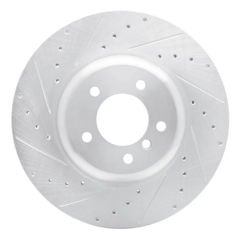 R1 Concepts 631-31063L, R1 04-10 BMW 650I Convertible Front Left Drilled & Slotted Silver Brake Rotor