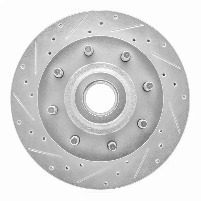 R1 Concepts 631-40086L, R1 98-03 Dodge Ram 2500 Van Front Left Drilled & Slotted Silver Brake Rotor